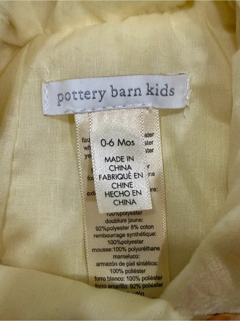 Pottery Barn Kids Yellow & Cream Plush Baby Chick Costume - Picture 3 of 3